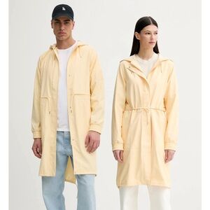 Rains Men's Light Yellow Hooded Raincoat